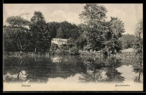 AK Ittertal, Bruchermühle mit Uferpartie