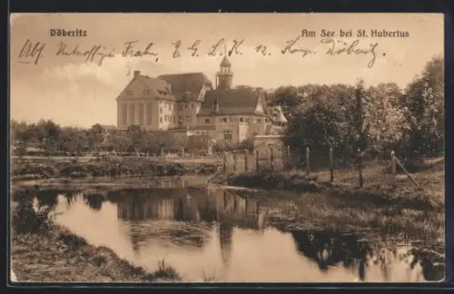 AK Döberitz, Am See mit Restaurant St. Hubertus