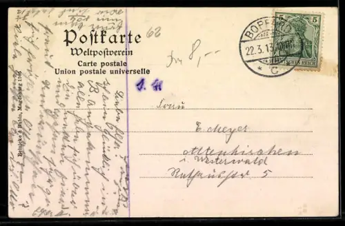 AK Rüdesheim, Rheinstrasse mit Geschäften