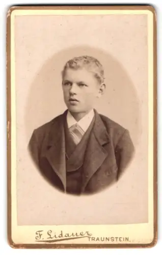 Fotografie F. Lidauer, Traunstein, Königstrasse, Porträt eines jungen Mannes
