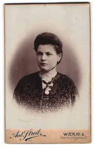 Fotografie Ant. Streit, Wien, Steinackergasse 20, Porträt einer Dame