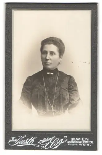 Fotografie Josef Justh, Wien, Schönbrunnerstrasse 270, Porträt einer Dame