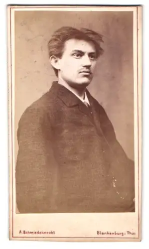 Fotografie A. Schmiedeknecht, Blankenburg, Obere Strasse 181, Porträt eines jungen Mannes