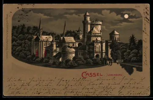 Mondschein-Lithographie Kassel, Löwenburg