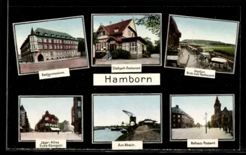 AK Hamborn, Stadtpark-Restaurant, Realgymnasium, Rathaus-Postamt