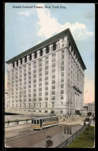 AK New York City, Grand Central Palace, Strassenbahn