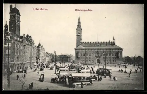 AK Kobenhavn, Raadhuspladsen, Strassenbahn
