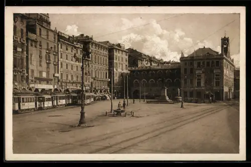 AK Genova, Piazza Caricamento e Palazzo S. Giorgio, Strassenbahn