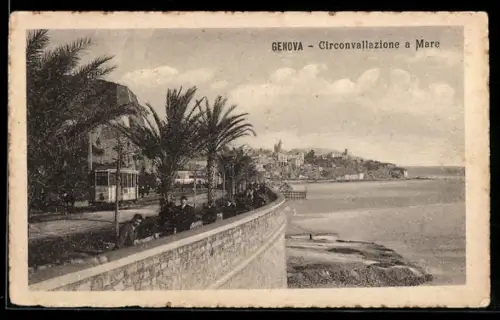 AK Genova, Circonvallazione a Mare, Strassenbahn