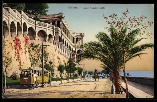AK Genova, Corso Aurelio Saffi, Strassenbahn