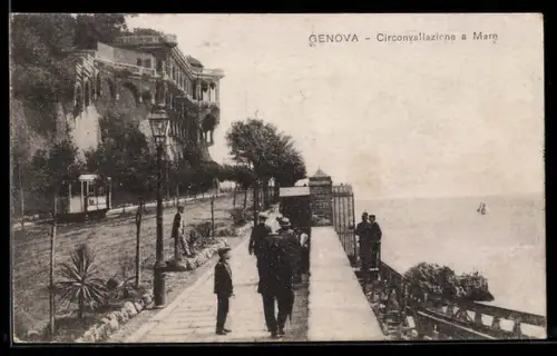 AK Genova, Circonvallazione a Mare, Strassenbahn