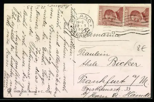 AK Genova, Piazza De Ferrari, Strassenbahn