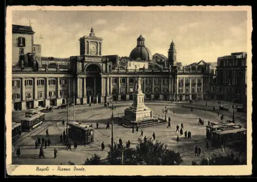 AK Napoli, Piazza Dante, Strassenbahn