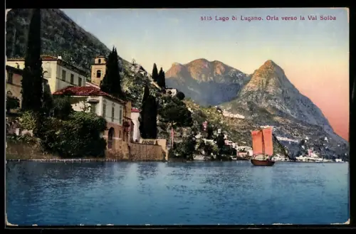 AK Oria /Lago di Lugano, Panorama verso la Val Solda