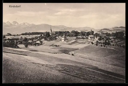 AK Kirchdorf /BE, Panorama mit Kirche