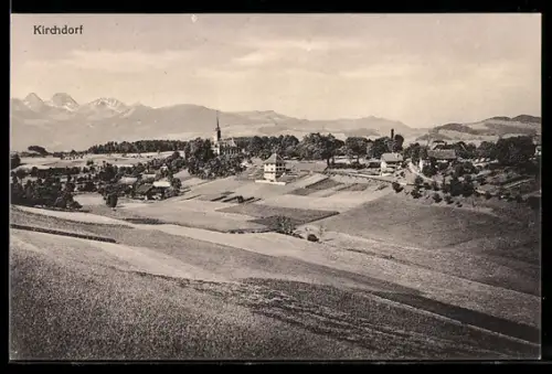 AK Kirchdorf /BE, Panorama mit Kirche