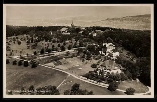 AK St. Chrischona, Ortsansicht vom Flugzeug aus