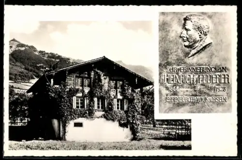 AK Sachseln, Wohnhaus u. Denkmal des Schweizerdichters Heinrich Federer