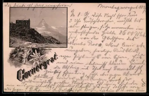 AK Gornergrat, Bergstation mit Hotel und Matterhorn