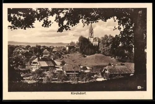 AK Kirchdorf /BE, Ortsansicht mit Kirche