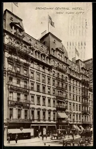 AK New York, NY, Broadway Central Hotel