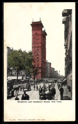 AK New York, NY, Broadway and Chambers Street