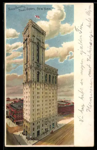 Lithographie New York, NY, Times Building, Times Square