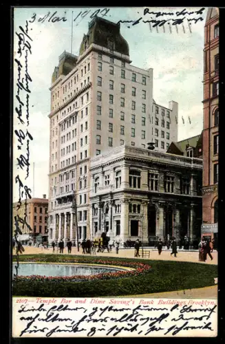 AK New York, NY, Brooklyn, Temple Bar and Dime Saving`s Bank Buildings