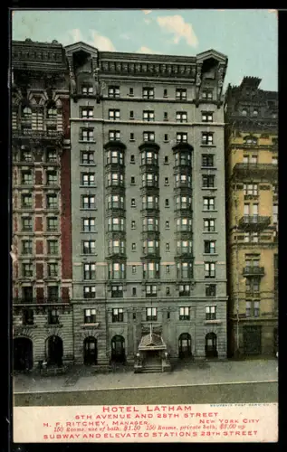 AK New York, NY, Hotel Latham, 5th Avenue and 28th Street