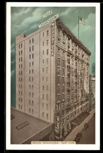 AK New York, NY, View of the Hotel Woodstock, 127 West 43rd Street
