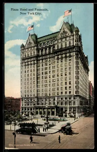 AK New York, NY York City, Plaza Hotel and Fountain
