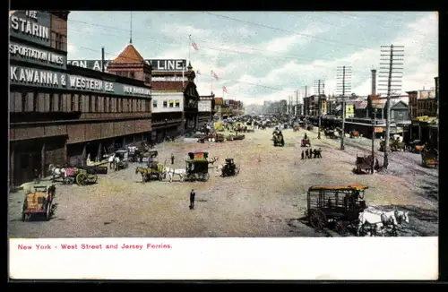AK New York, NY, West Street and Jersey Ferries