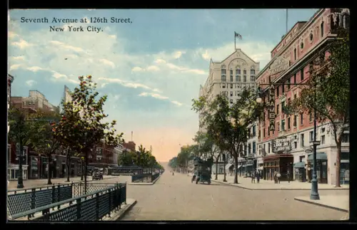 AK New York, NY, Seventh Avenue and 126th Street