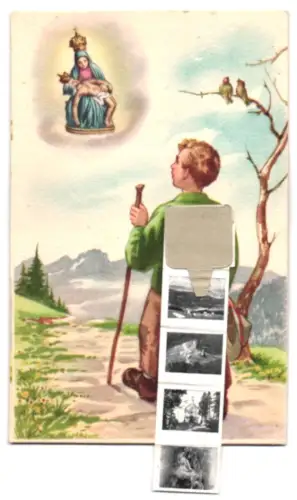 Leporello-AK Pietra Alba, Weissenstein gesehen von Westen, Maria Erscheinung am Leonhard, Leonhardskapelle