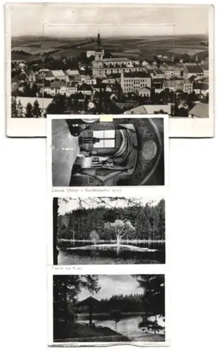 Leporello-AK Polná, Námesti, Interier kostela, Katerinov, Hrad-Museum, Partie na Kukli