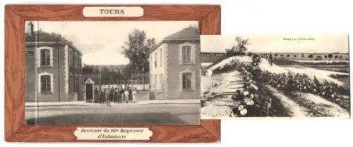 Leporello-AK Tours, 66e Regiment d`Infanterie, Un Peloton en Marche, La Charge, Mes Mitrailleuses