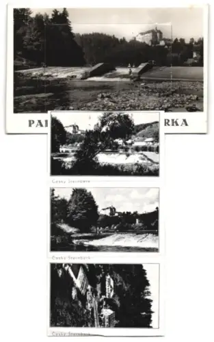 Leporello-AK Cesky Sternbek, Panorama, Hrad, Kostel, Námesti