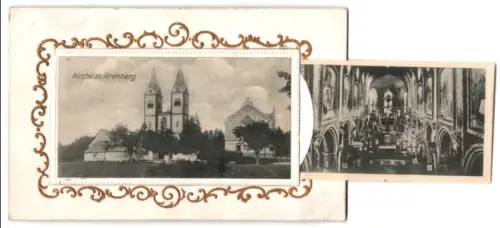 Leporello-AK Arenberg, Rosenkranz-Gruppe, Christus als Gebundener und Joseph-Kapelle