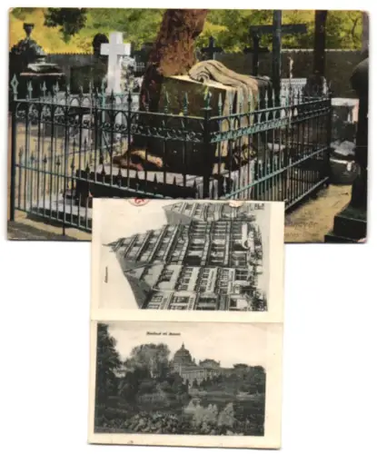 Leporello-AK Hannover, Partie in der Bahnhofstrasse, technische Hochschule, Aegidientorplatz und gesprengter Baum