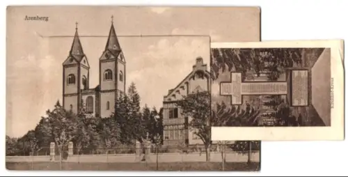 Leporello-AK Arenberg, Einsiedelei des hl. Franziskus, Werkstätte des hl. Joseph und Erlöser-Kapelle