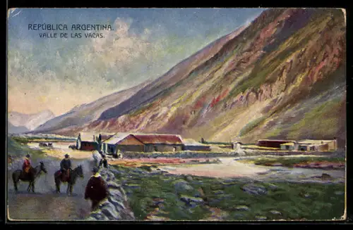 AK Valle de la Vacas, Paar reitet auf Eseln