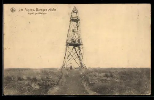 AK Les Fagnes, Baraque Michel, Signal géodésique