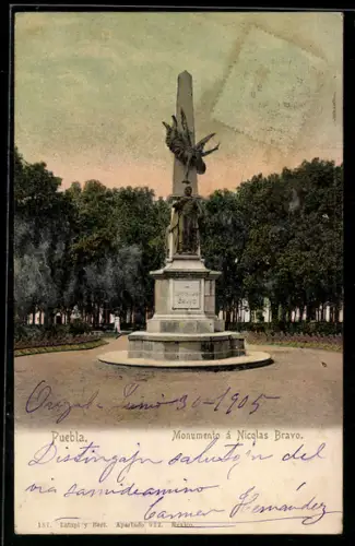 AK Puebla, Monumento á Nicolas Bravo