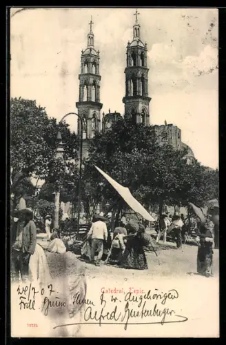 AK Tepic, Catedral, Markt