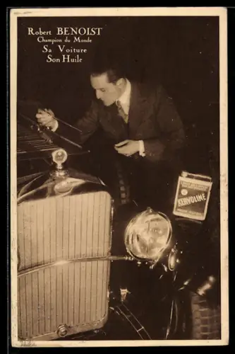 AK Robert Benoist an seinem Auto mit Kervoline