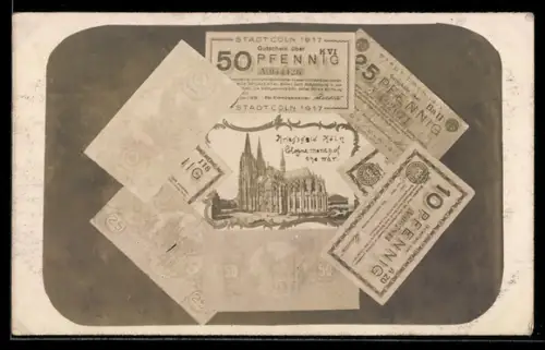 AK Kriegsgeld Notgeld der Stadt Cöln, 50 Pfennig, 10 Pfennig