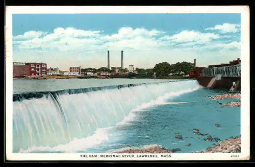 AK Lawrence, MA, The Dam from Merrimac River