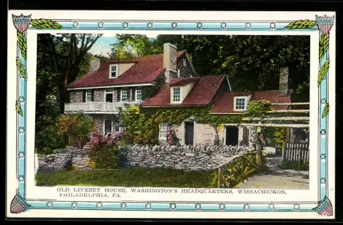 AK Philadelphia, PA, Old Livezey House, Washington`s Headquarters, Wissachickon
