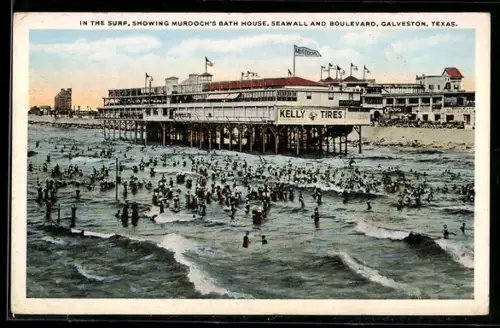 AK Galveston, TX, The Surf, Showing Murdoch`s Bath House