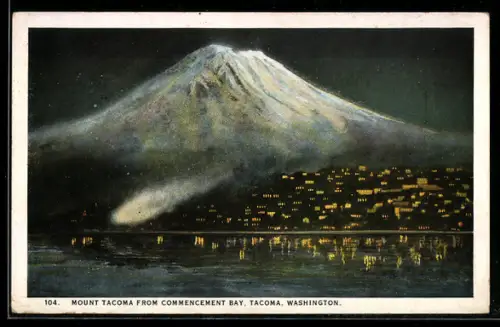 AK Tacoma, WA, Mount Tacoma from Commencement Bay